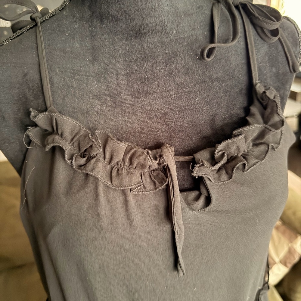 Elegant Black Ruffled Maxi Dress - Picture 2 of 5